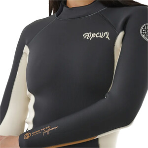 2024 Rip Curl Mujer Dawn Patrol 2mm Manga Larga Back Zip Neopreno De Primavera 133WSP - Light Brown